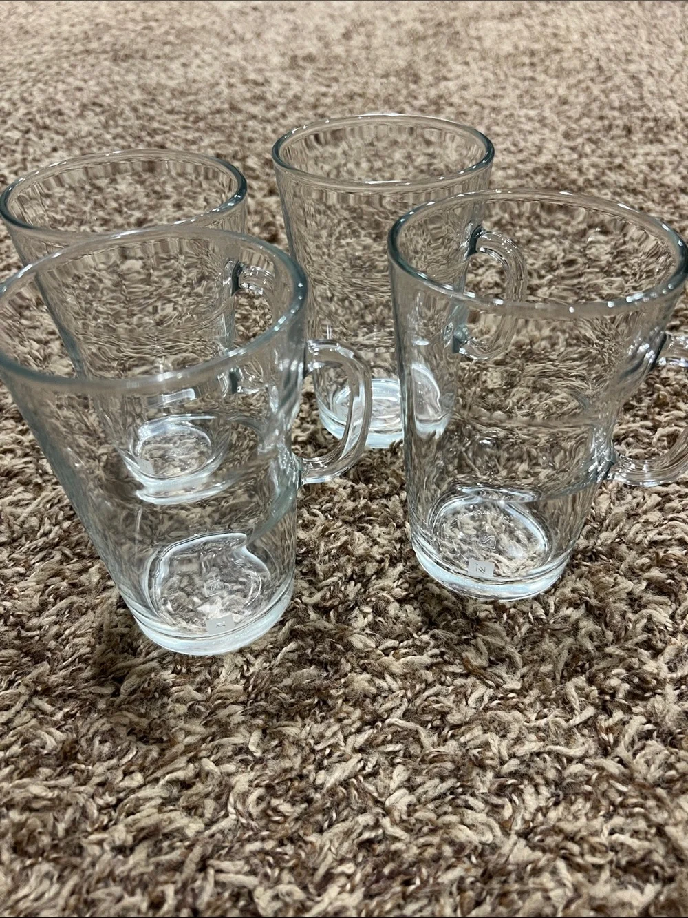 4 Nespresso 13 oz glass mugs